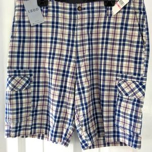 Men's Izod plaid cargo shorts